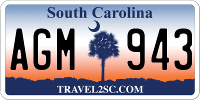 SC license plate AGM943