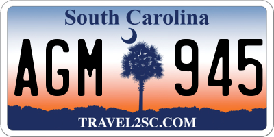 SC license plate AGM945