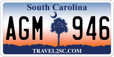 SC license plate AGM946