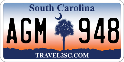 SC license plate AGM948