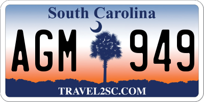 SC license plate AGM949