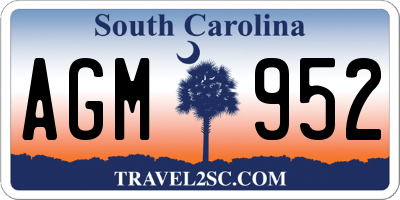 SC license plate AGM952