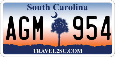 SC license plate AGM954
