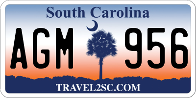 SC license plate AGM956