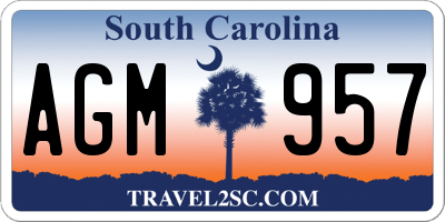 SC license plate AGM957