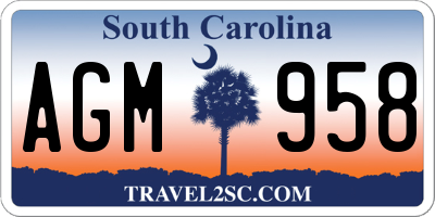 SC license plate AGM958