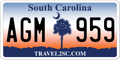 SC license plate AGM959