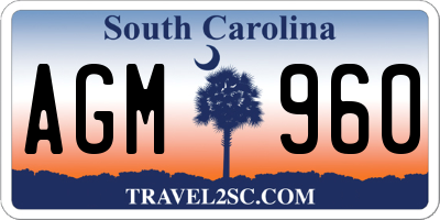 SC license plate AGM960