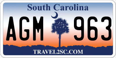 SC license plate AGM963