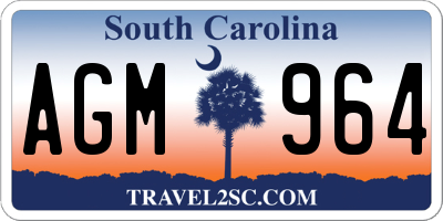 SC license plate AGM964
