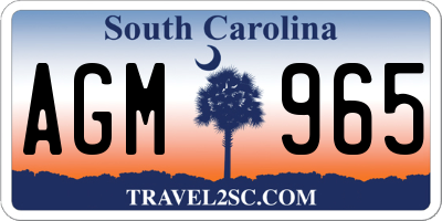 SC license plate AGM965