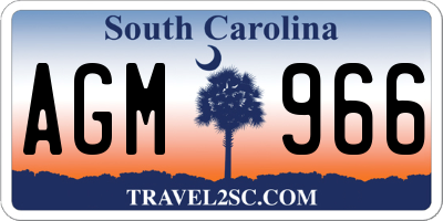 SC license plate AGM966
