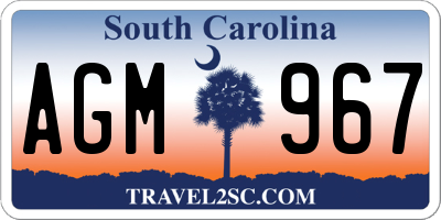 SC license plate AGM967