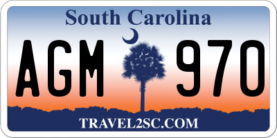 SC license plate AGM970