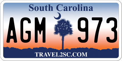 SC license plate AGM973