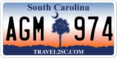 SC license plate AGM974