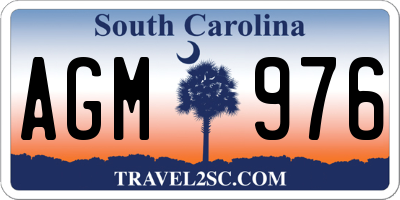 SC license plate AGM976