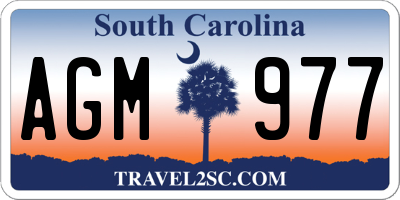 SC license plate AGM977