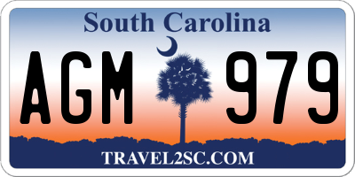 SC license plate AGM979