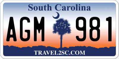 SC license plate AGM981