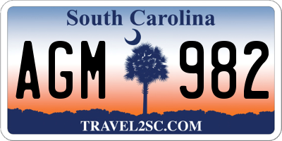 SC license plate AGM982