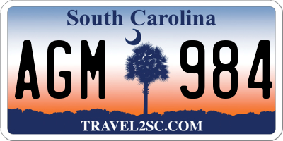 SC license plate AGM984