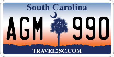 SC license plate AGM990