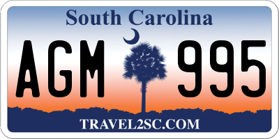 SC license plate AGM995