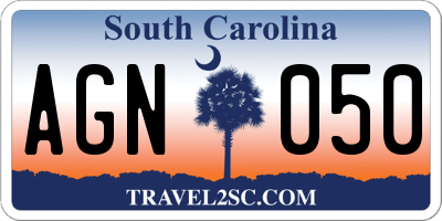 SC license plate AGN050