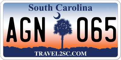 SC license plate AGN065