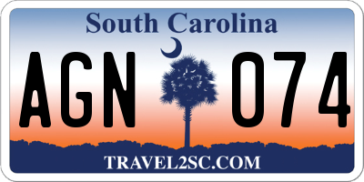 SC license plate AGN074