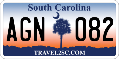 SC license plate AGN082