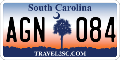 SC license plate AGN084