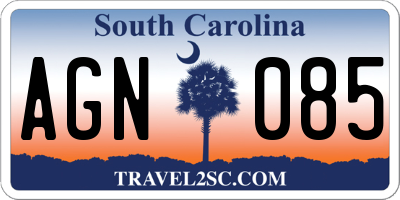 SC license plate AGN085