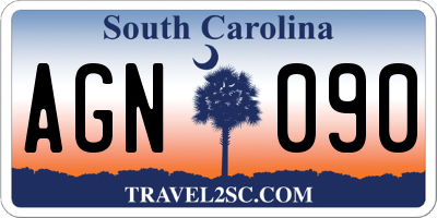 SC license plate AGN090