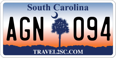 SC license plate AGN094