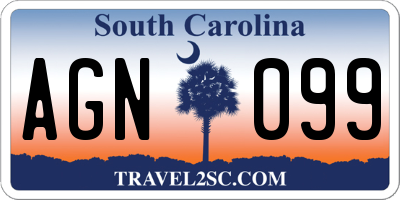 SC license plate AGN099