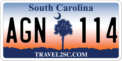SC license plate AGN114