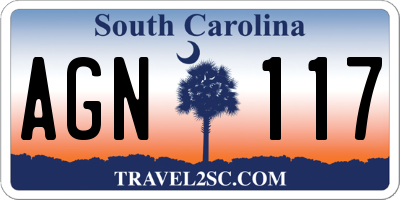 SC license plate AGN117