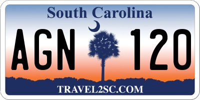 SC license plate AGN120