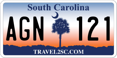 SC license plate AGN121
