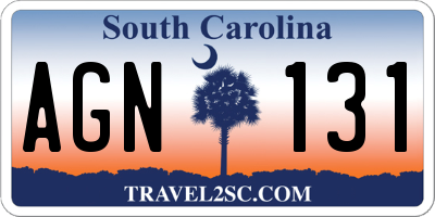 SC license plate AGN131