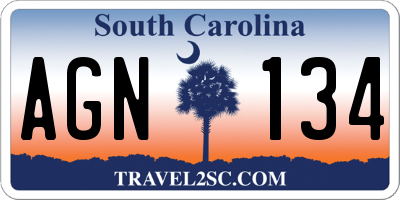 SC license plate AGN134