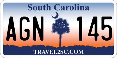 SC license plate AGN145