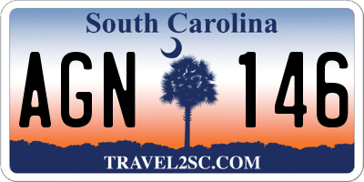 SC license plate AGN146