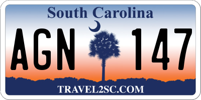 SC license plate AGN147