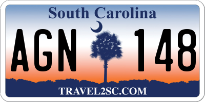 SC license plate AGN148