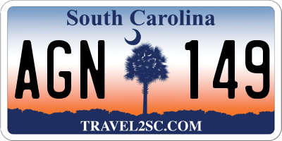 SC license plate AGN149