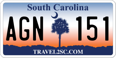 SC license plate AGN151