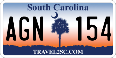 SC license plate AGN154